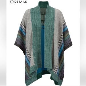 Cabi Windchill Kimono Poncho wrap Turquoise multi color Size XS/S